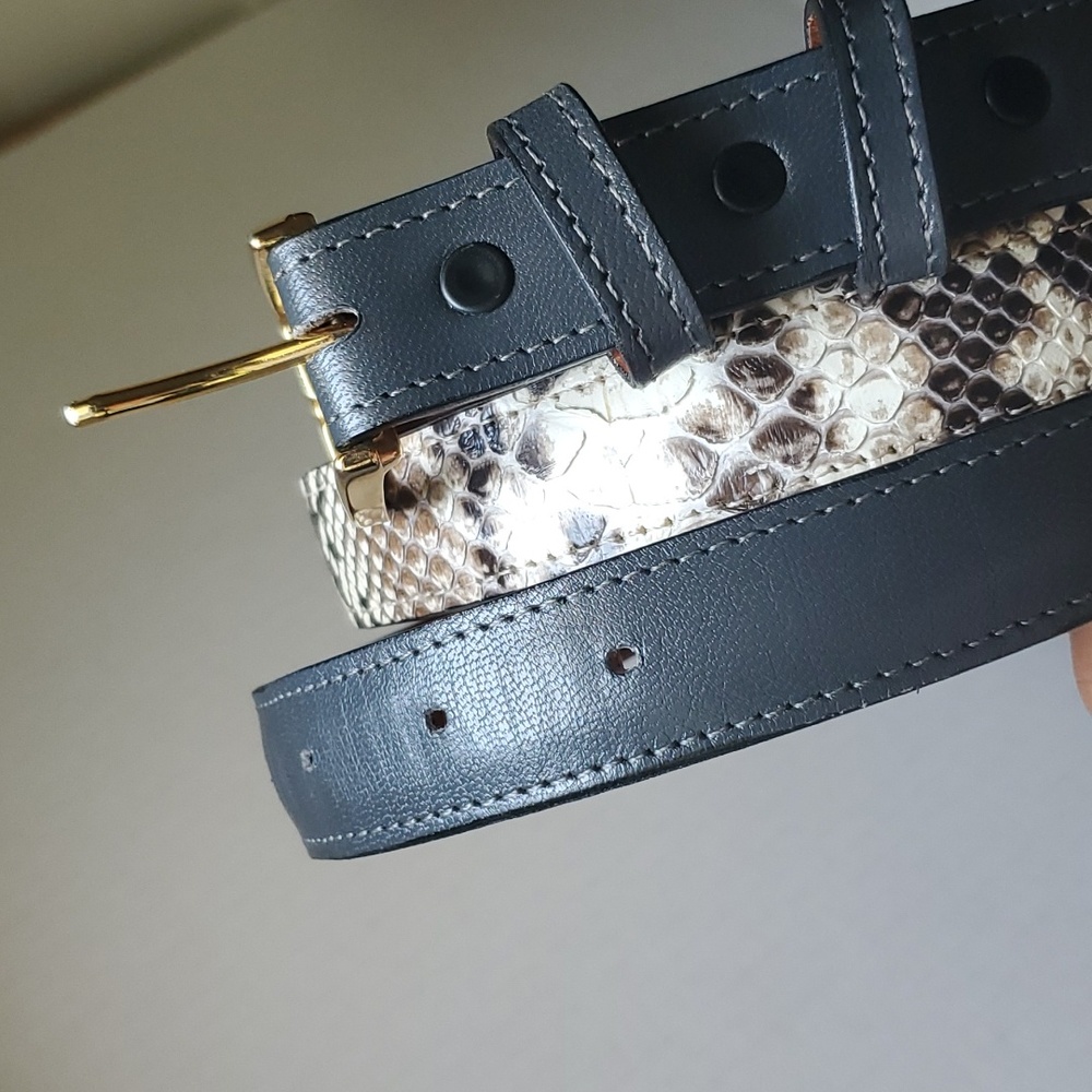 Snakeskin Genuine Leather Belt  sz 38 - Picture 13 of 13